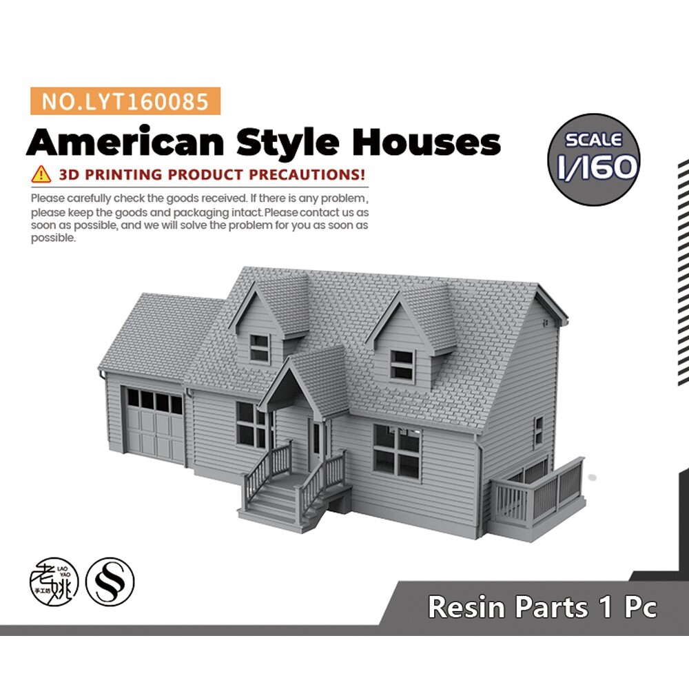 SSMODEL 085 1/160 N Scale American Style Houses 1 pc For Model Display Type 2