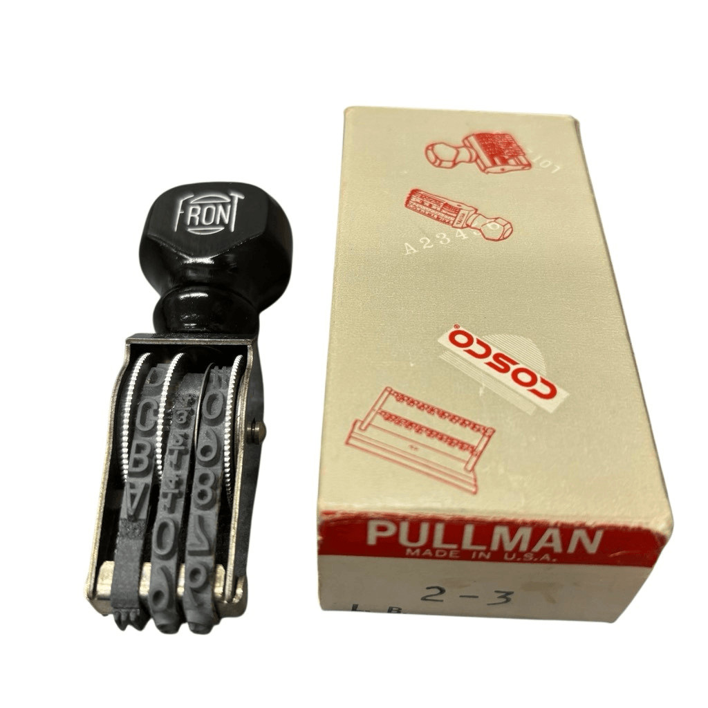 Vintage Pullman 2-3 Three Band Numbering Stamp In Box *NOS*