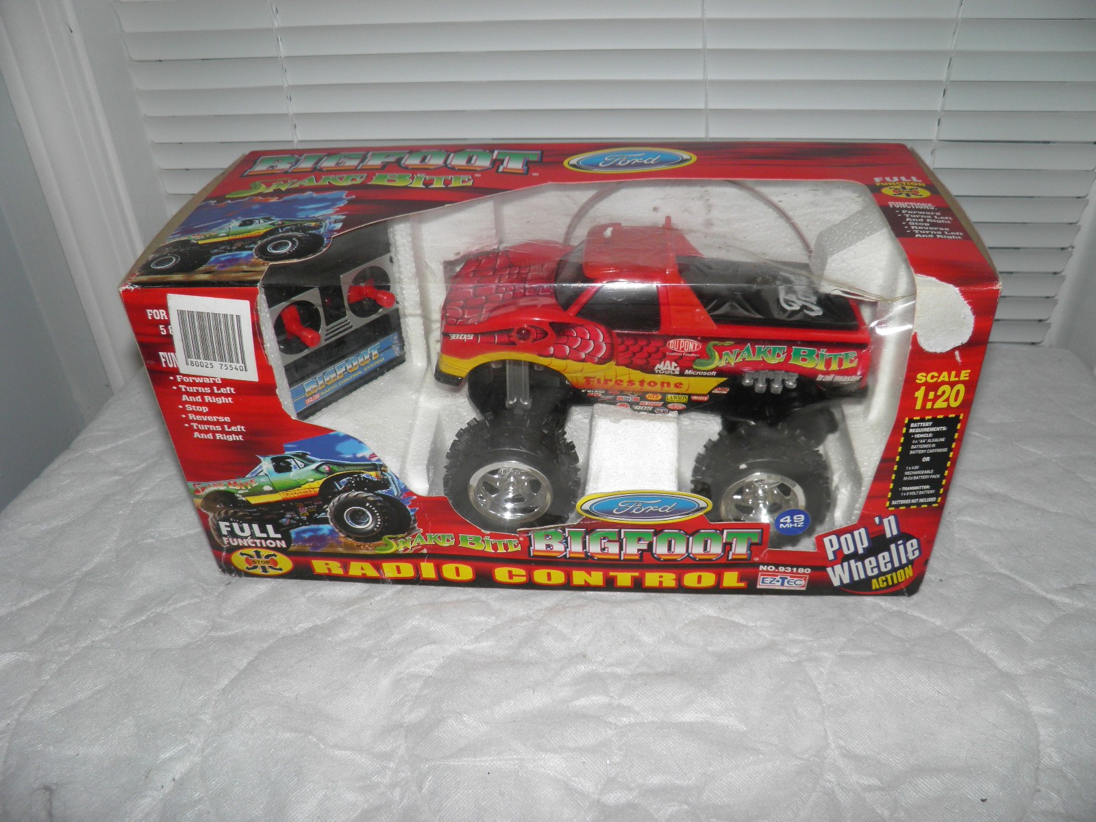 Vintage Scientific Toys Eztec Bigfoot Ford Snakebite Remote Control Truck 93180