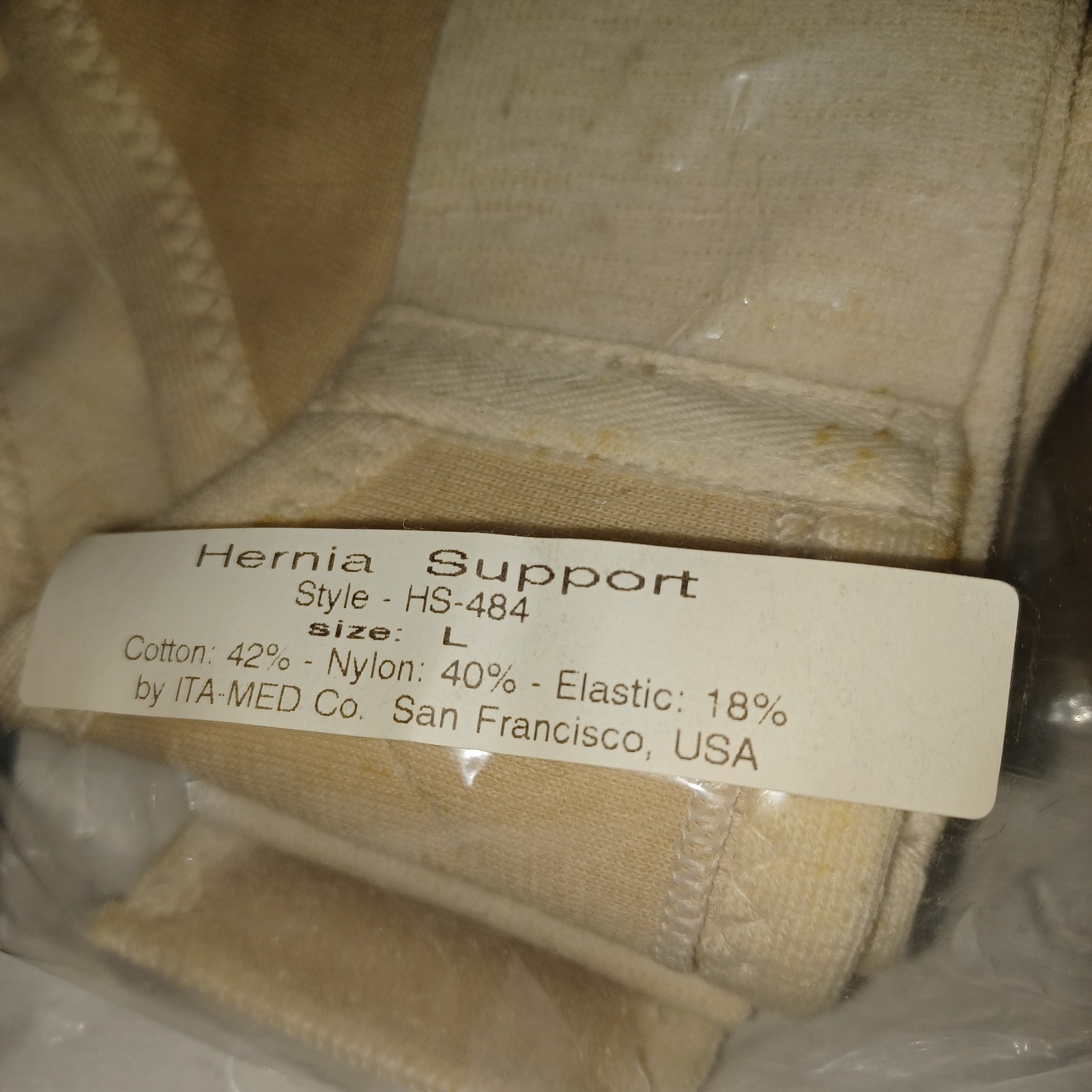 Ita-Med HS-484 Large Deluxe Hernia Support Double Sided W/ Removable Inserts BX3