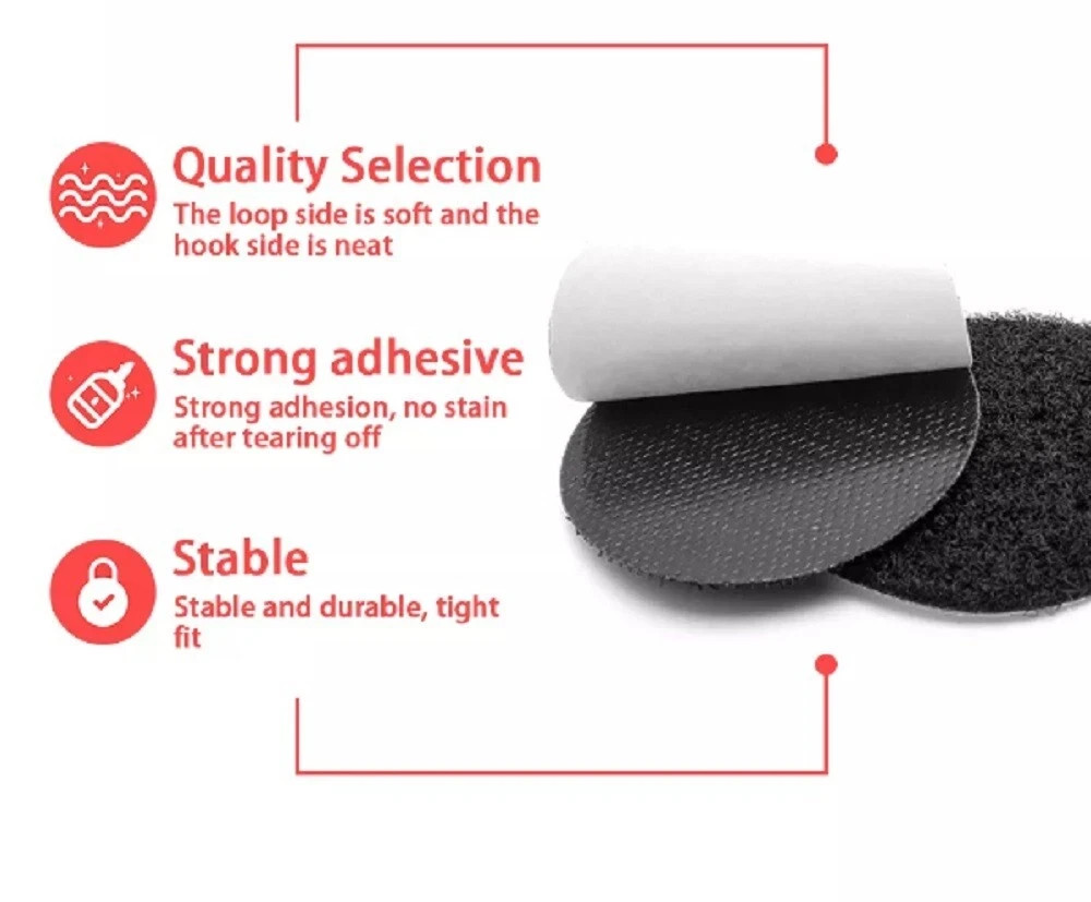20 Pair Self Adhesive Hook and Loop Tape Nylon Fastener Strips Sticky Back Set