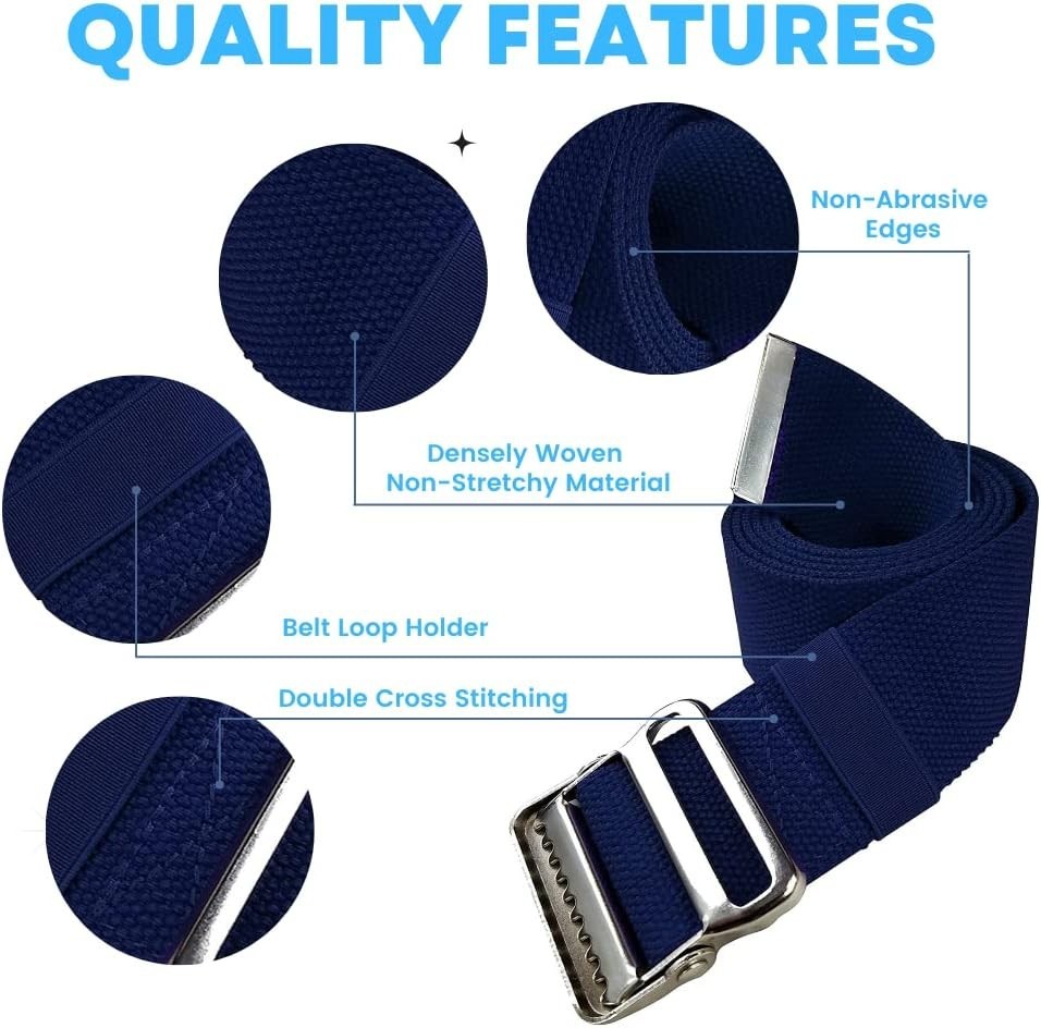 Machine Washable 60-Inch Gait Belt with Elastic Loop - Comfortable Transfer Aid