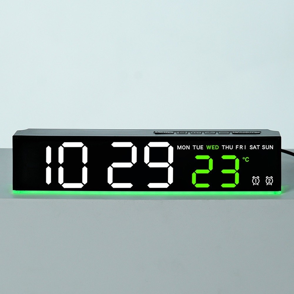 Alarm Clock with LED Display Temp for CELSIUS Fahrenheit Calendar Moon Phase