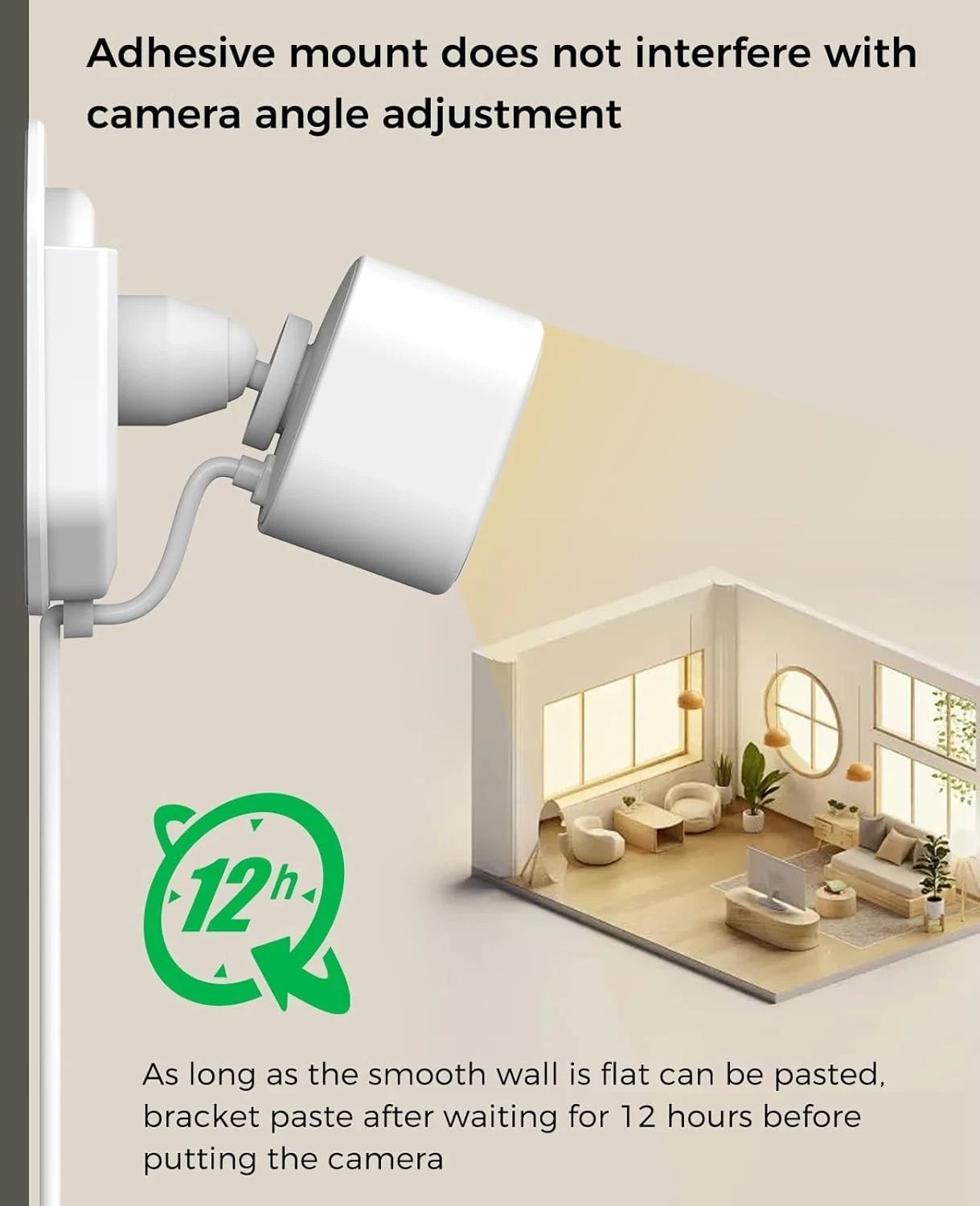 2x No Drill Blink Mini Camera Adhesive Wall Mounts Bracket Strong Durable Mounts