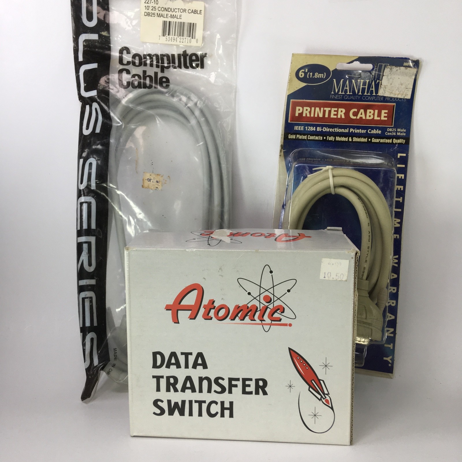 NEW - NOS Manhattan Parallel A/B Switch w/ DB25 & Centronics Cables – COMPLETE