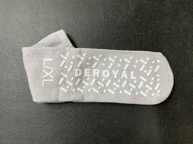 6 Pair DEROYAL Foot Slippers Tread 2 Sides L-XL Gray.M3059-U