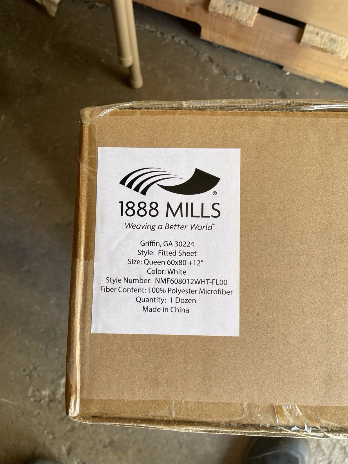 Queen Fitted White Sheet Bulk (12 Pack) 1888 Mills White Microfiber 60x80+12”