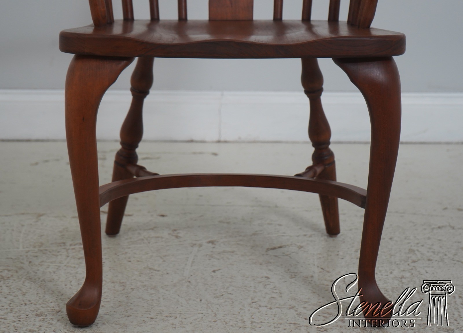 L71863: Set of 6 Solid Cherry Brace Back Windsor Chairs