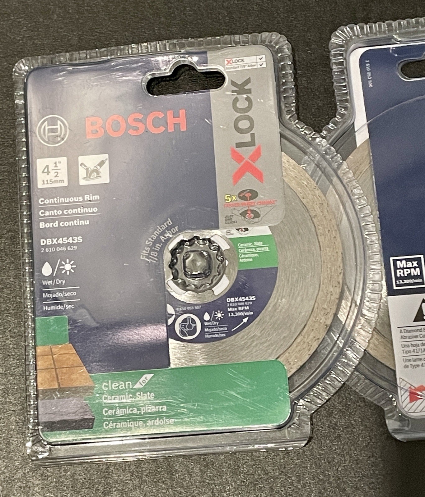 2-Pack Bosch DBX4543S Diamond Continuous Rim Blade Ceramic Slate Cuts
