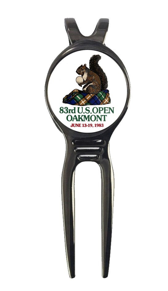 1983 US Open Oakmont Country Club Golf Ball Marker + Black Gunmetal Divot Tool