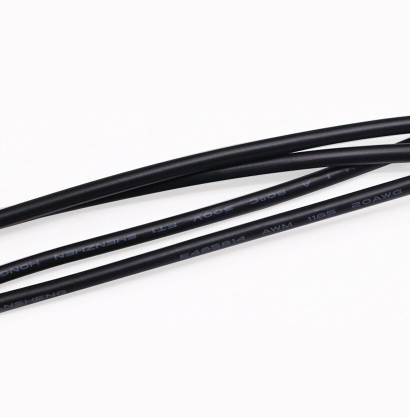 UL1185 Single Core Shielded Wire 10/12/14/16/18/20/22/24/26/28AWG Black And Grey