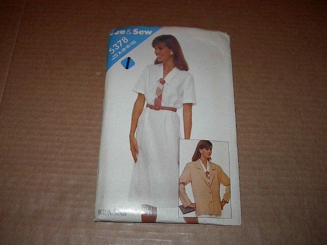 See & Sew Pattern 5378 Misses' Loose-Fitting Unlined Jacket & Dress 8, 10, 12 UC