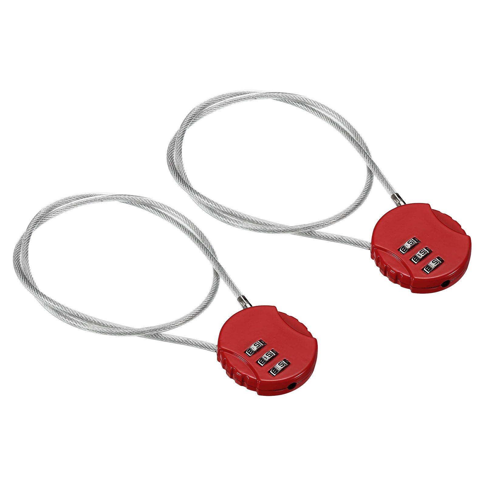 Small Combination Block 19.6", 2pcs 3 Digit Luggage Lock, Red