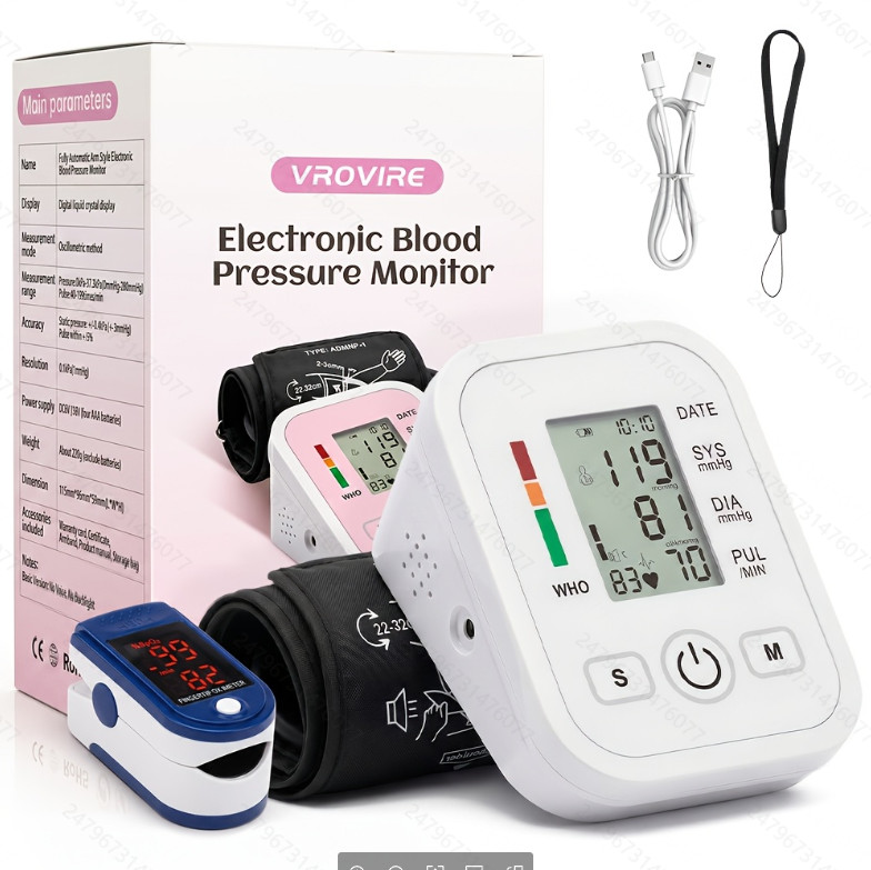 LCD Display Heart Rate Pulse Meter Digital Blood Pressure Monitor+Pulse Oximeter