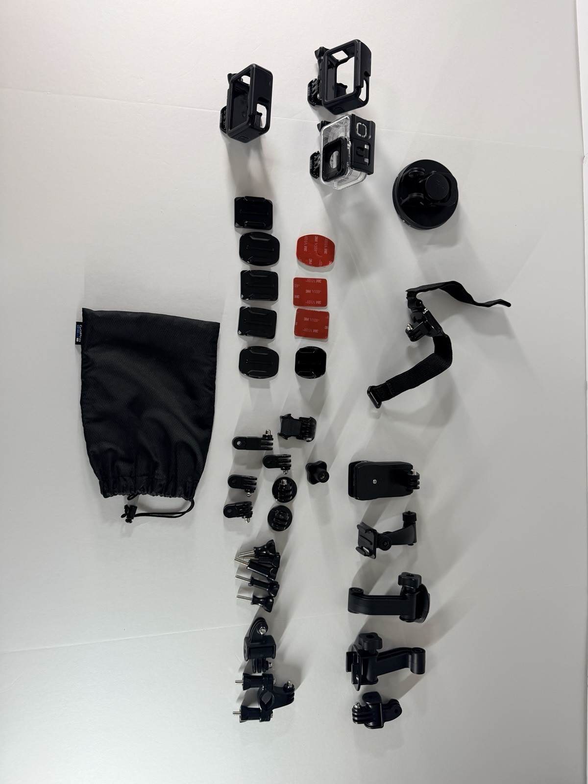 GoPro Black Accessory Bundle Mounts Suction Cup Wrist Strap Pouch