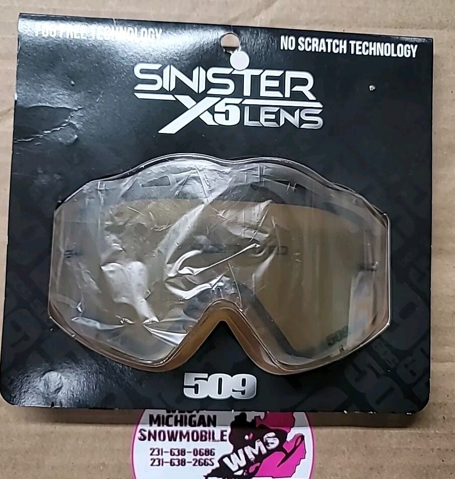 509 Sinister X5 Lens. Part# 509-X5LEN-13-TCY. VLT:S2 - Chrome Finish/Yellow Tint
