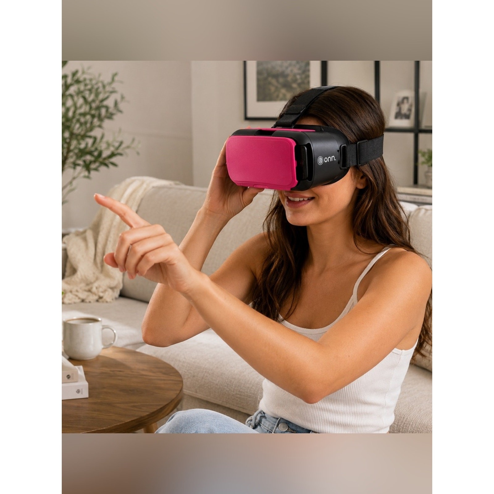 Onn Virtual Reality Smartphone Headset VR Viewer Fits iPhone & Android Up to 6”