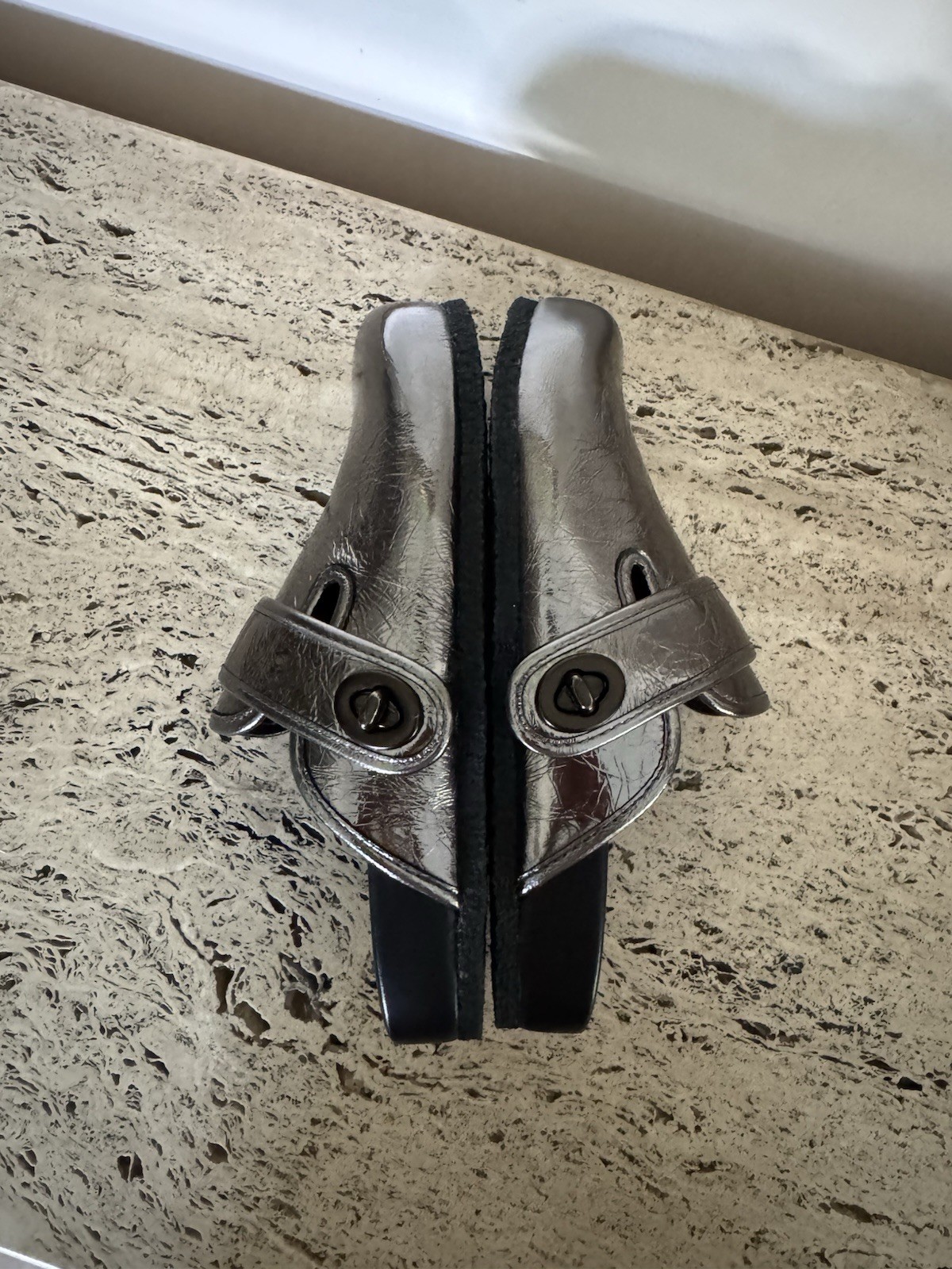 NWOB Coach 'Blake' Silver Metallic Clogs. Size 5. MSRP $150