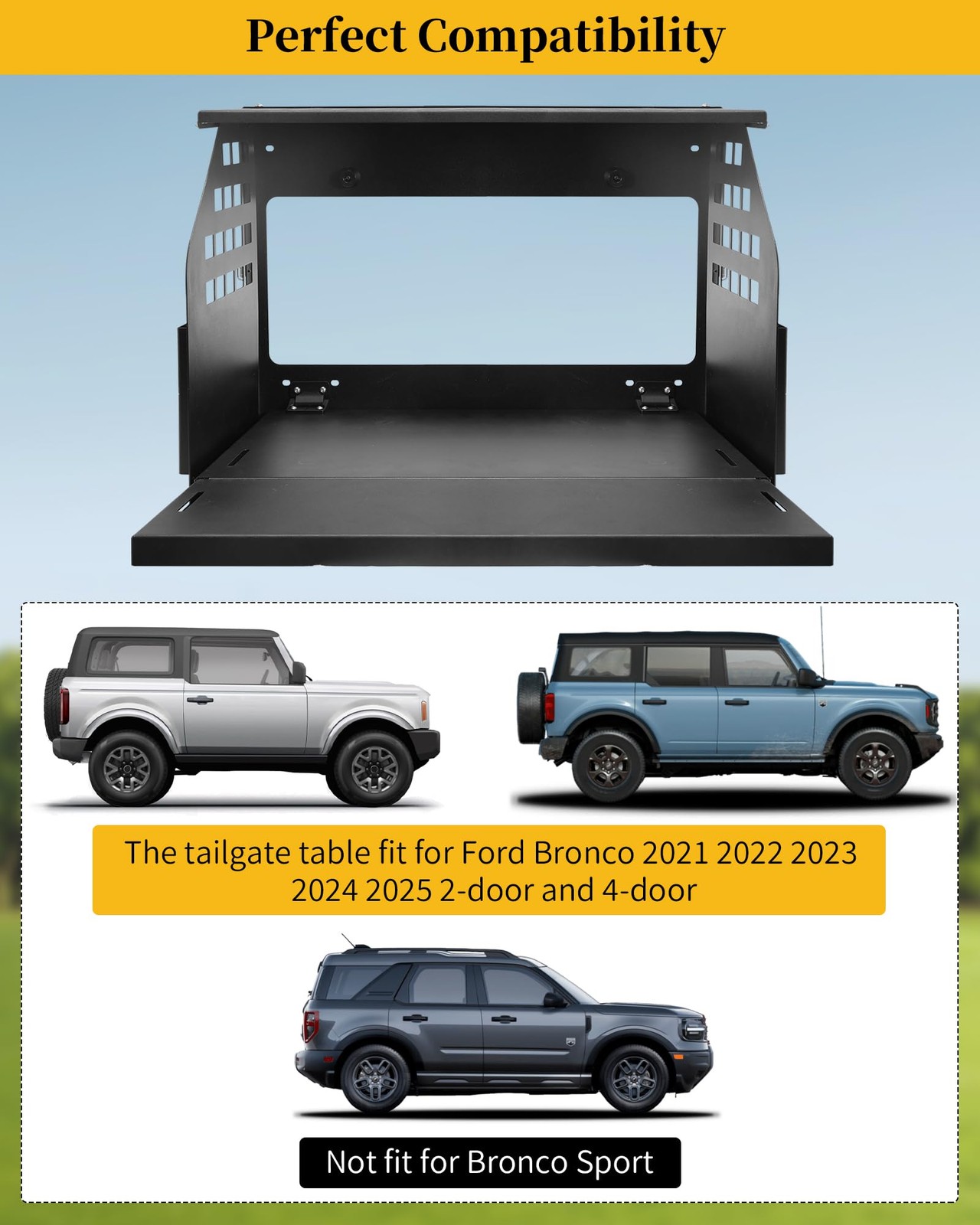 Pre-Assembled Rear Door Tailgate Foldable Table, Heavy Duty Foldable Tailgate...