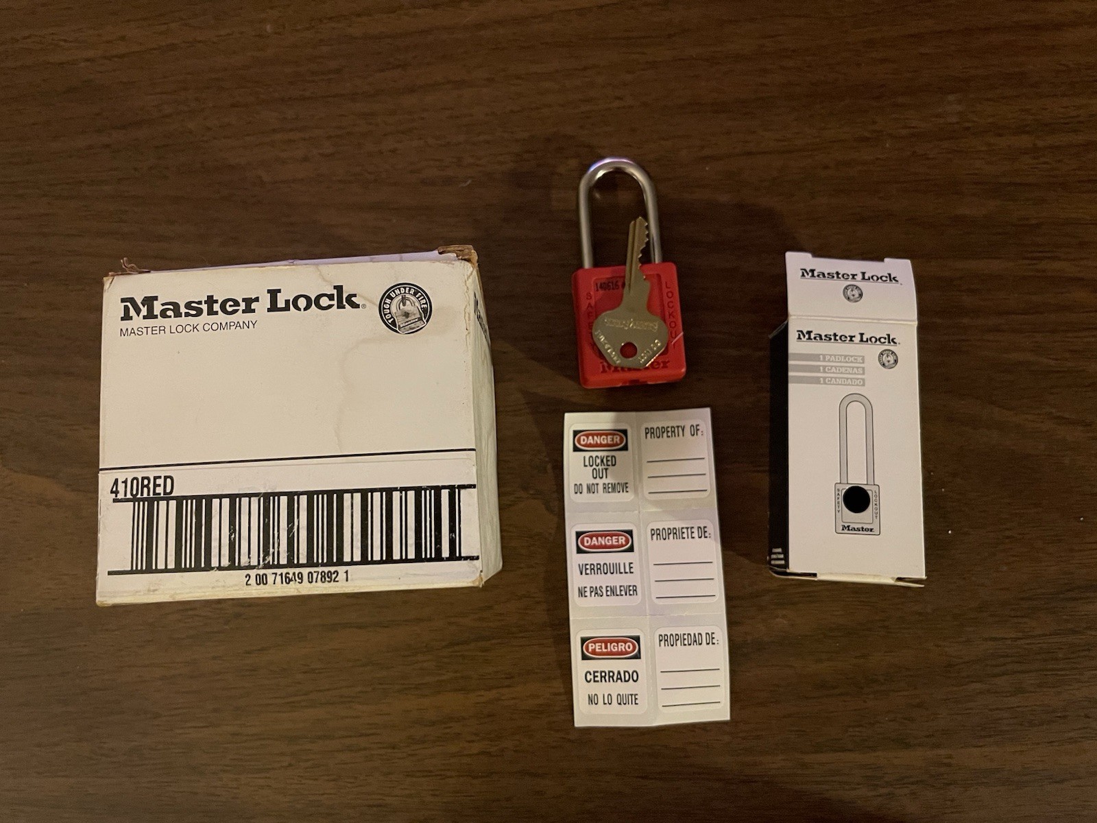 Master Lock 410Red Lockout Padlock, Different Key, Thermoplastic, Standard