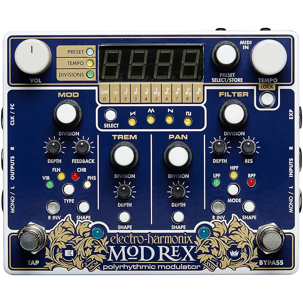 Electro-Harmonix MOD REX Polyrhythmic Modulator Effects Pedal LN