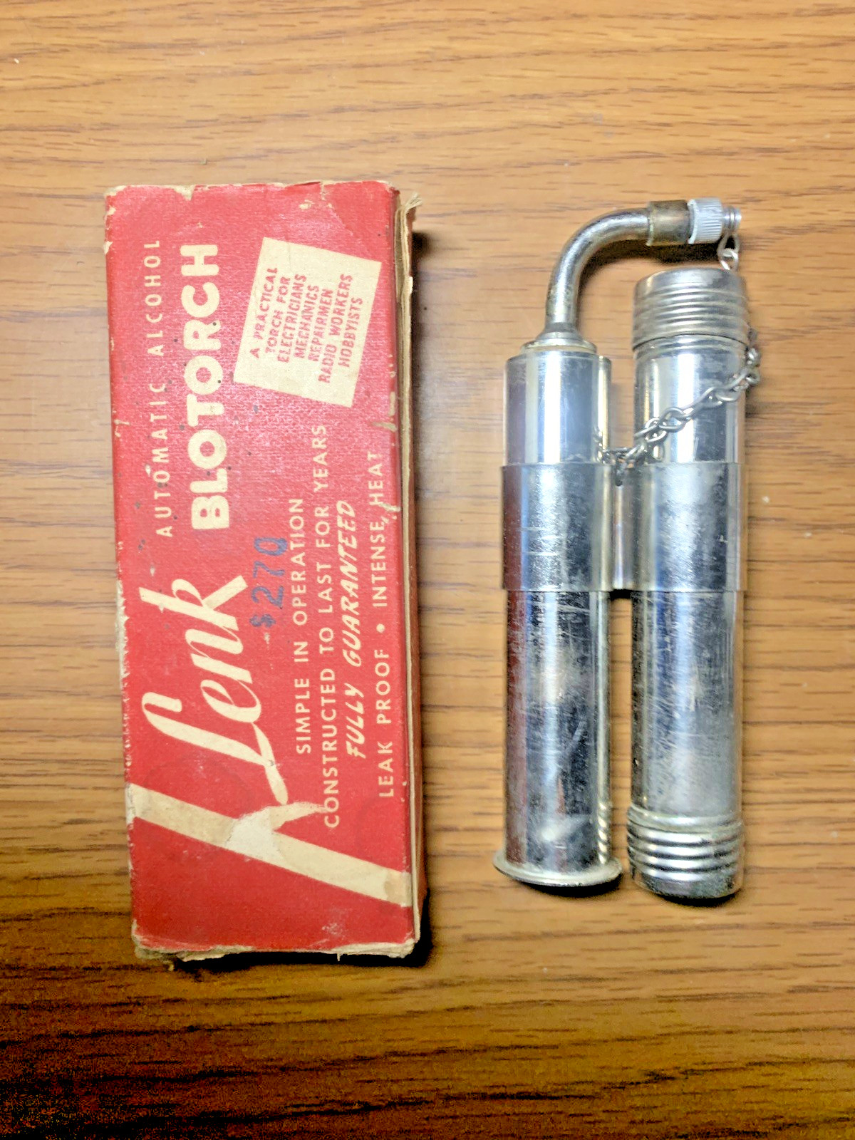LENK Automatic Alcohol Blotorch –Very Good condition Original Box