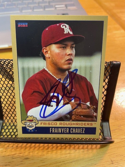 Frainyer Chavez Signed Autographed 2024 Frisco Roughriders Team Set Card Rangers