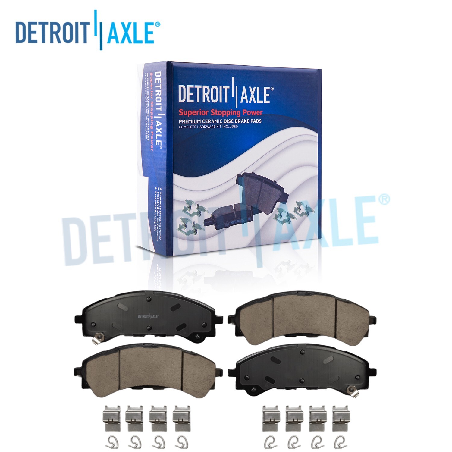 Front Ceramic Brake Pads w/ Hardware for 2019 2020 2021 2022 Ford Ranger Bronco