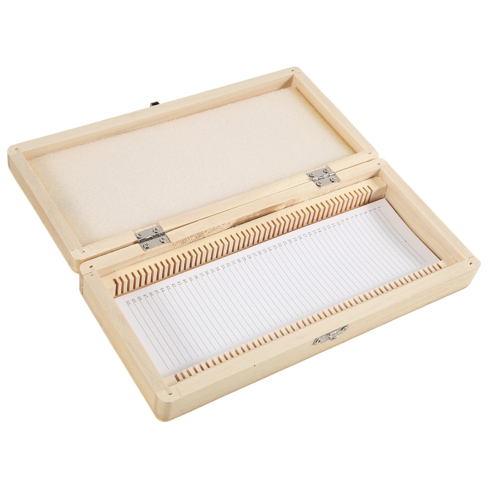 Wooden Slide Storage Box, Holds 50 Slides, Microscope Slide Box Easy2641