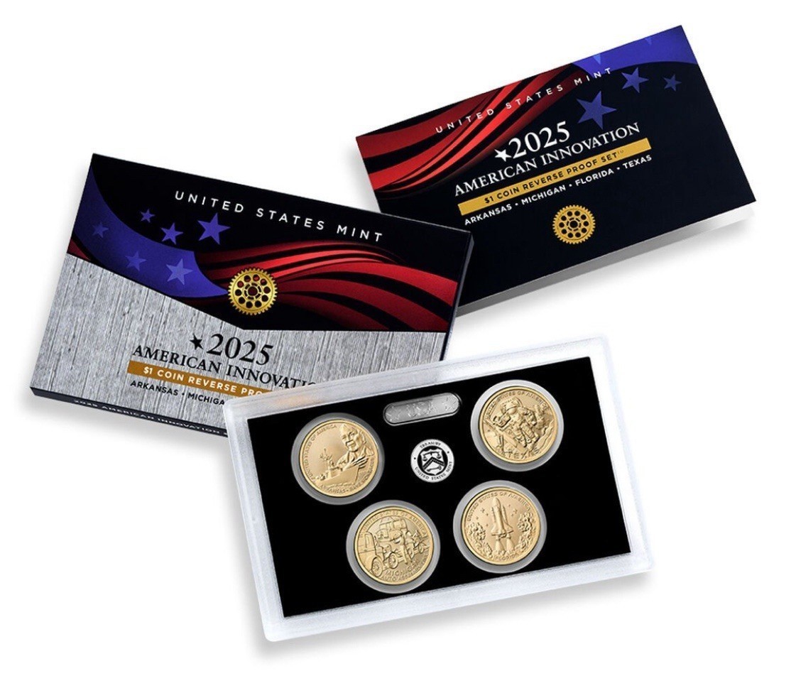 2025 S American Innovation $1 Reverse Proof Coin - all 4 coins for 2025