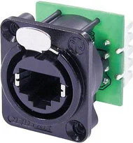 Neutrik NE8FDV-Y110-B ethercon Receptacle with IDC 100 Punch Down Terminal Black
