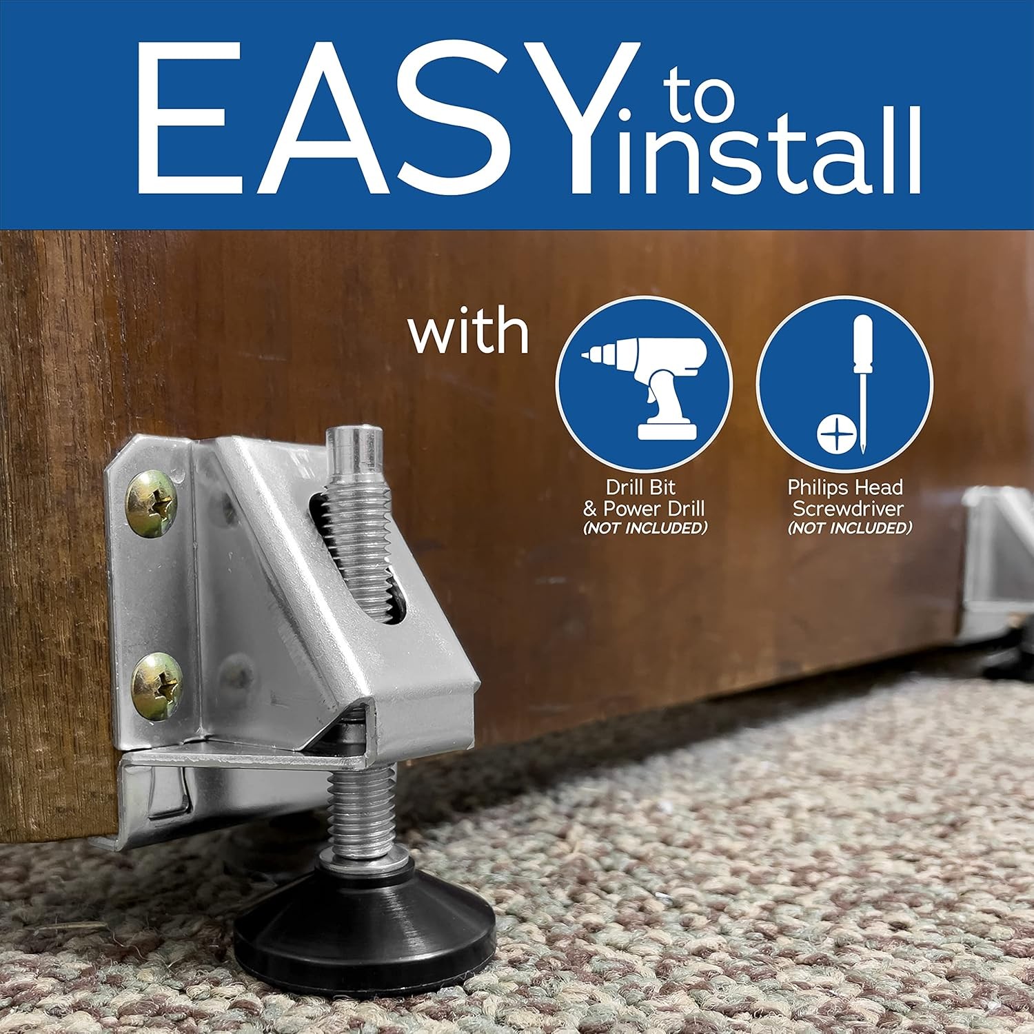 4 Pack Heavy Duty Leveling Feet Ideal for Desks, Tables, Shelving Units, Cabi