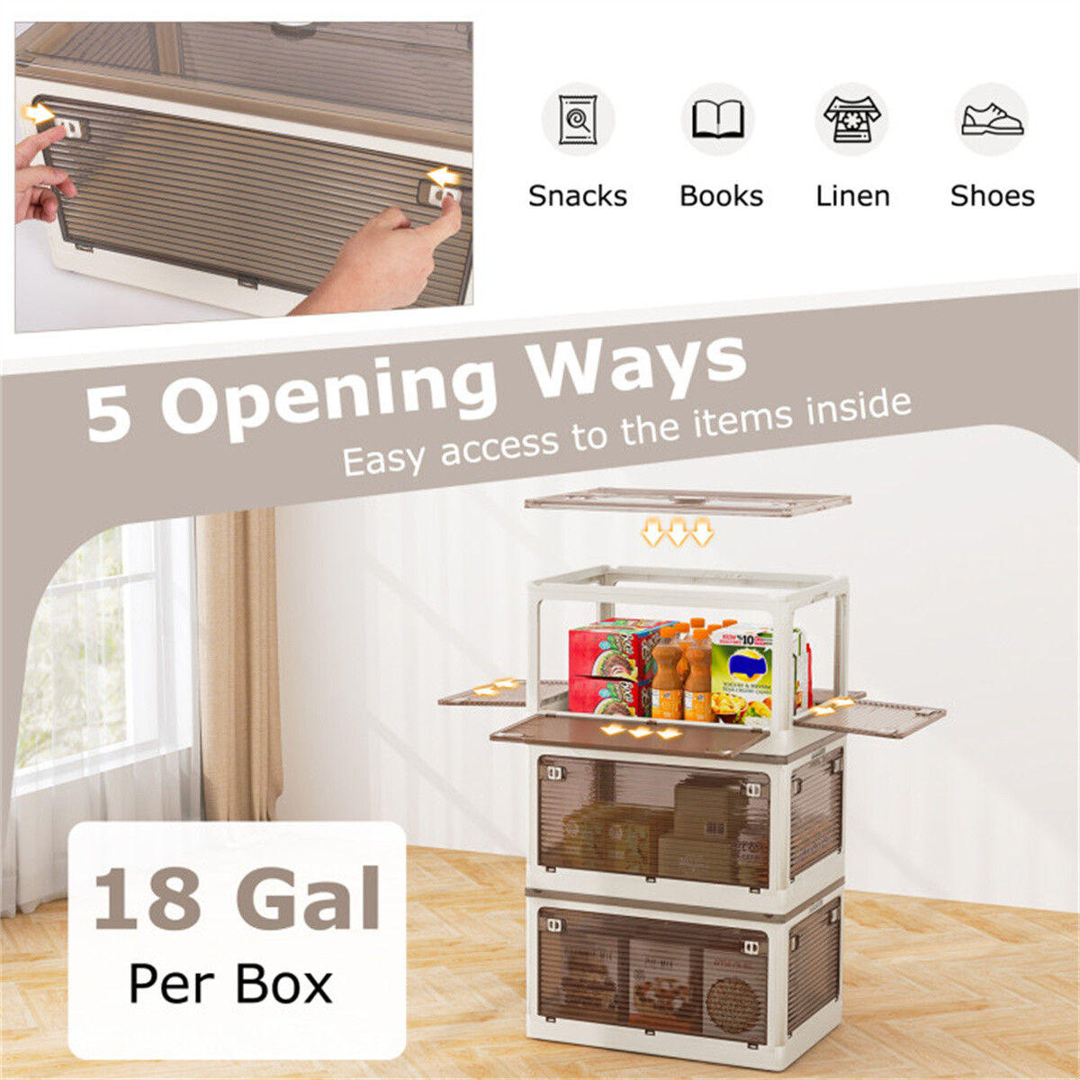 3-Pack Stackable Storage Bins 23.5 " X 16.5 " X 13.5 "