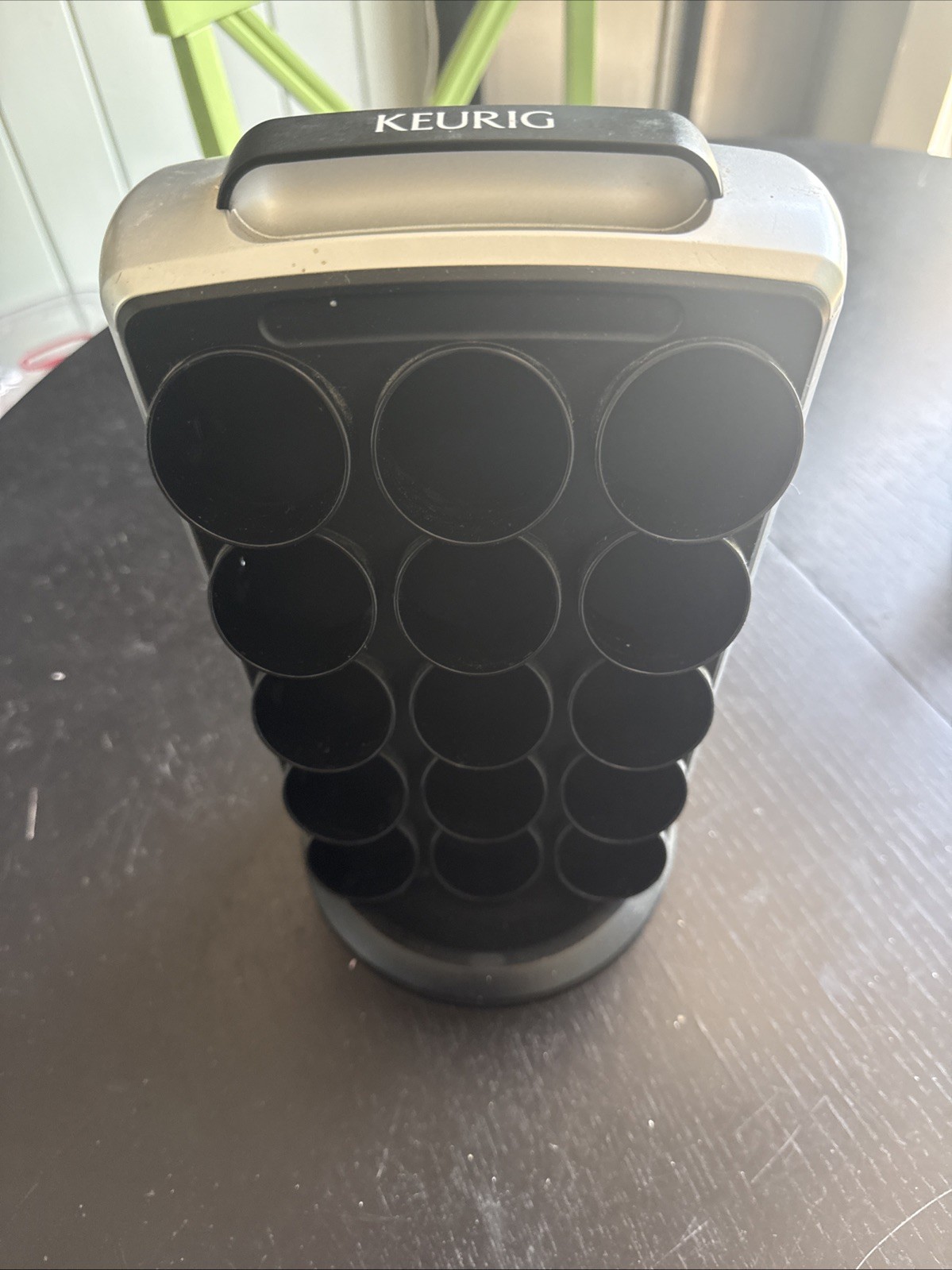 Keurig K-Cup Spin Carousel Pod Holder 30 Pods 360° Rotating Black/Silver