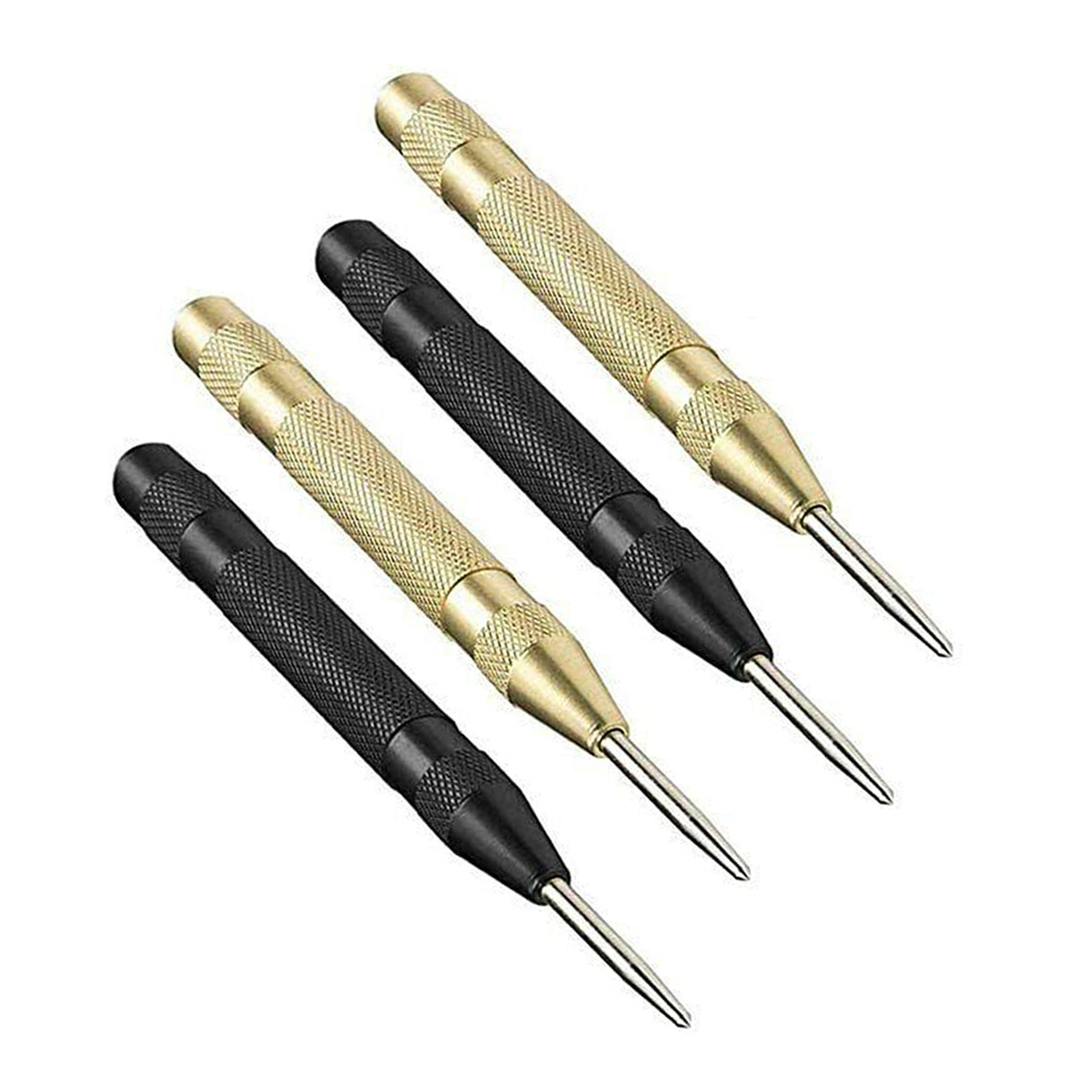 4PC Automatic Center Punch Strikes Surface Hammer Impact Spring Hole Tool 5 Inch