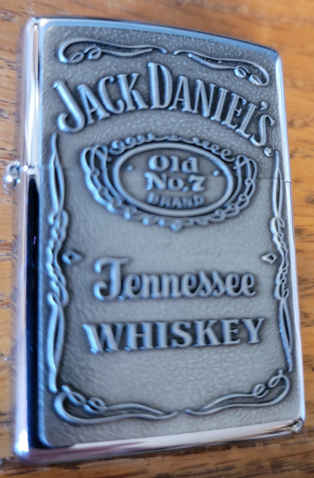 Zippo 250 JD 427 High Polish Chrome w Emblem New in Box Retired 2008
