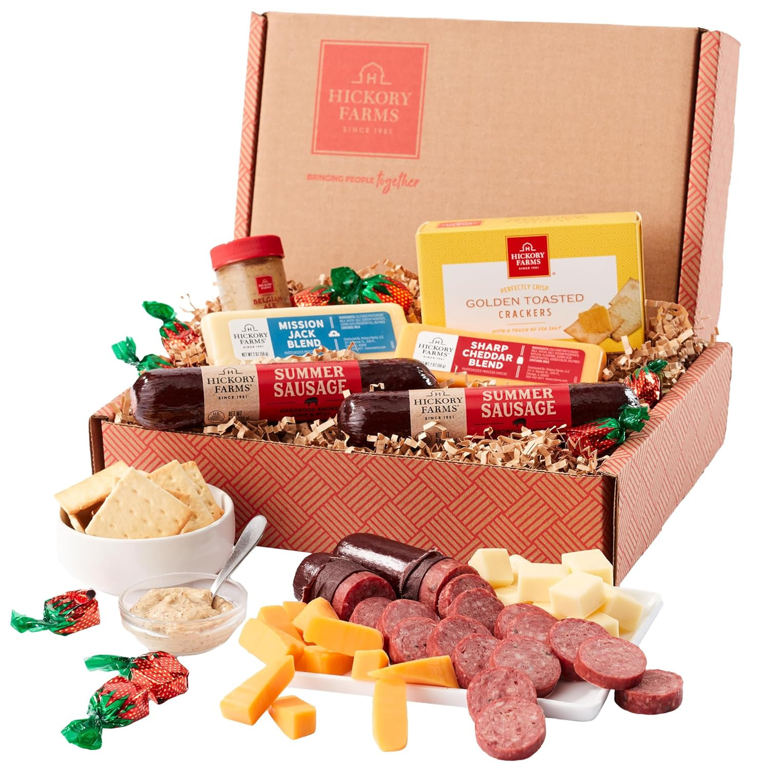 Hickory Farms Farmhouse Meat & Cheese Food Gift Basket (Small) - Box Set | Charc
