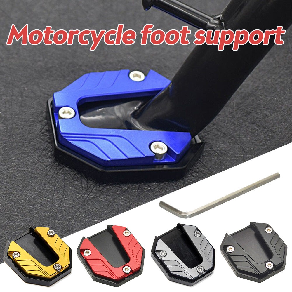 Motorcycle Bikes Kickstand Extender Foot Side Stand Extension Pad Support Plate