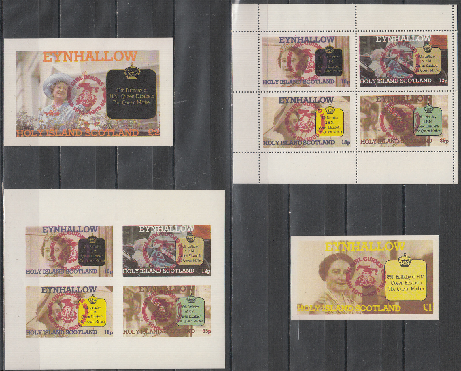 W EYNHALLOW ST 007-12 GIRL GUIDES RED OVERPRINT ON QUEEN ELIZABETH UNIT
