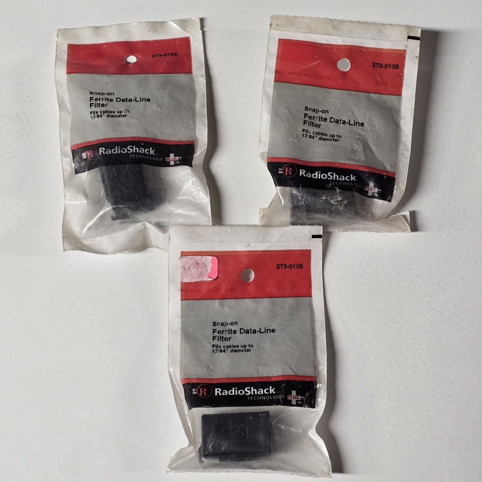 RadioShack 273-0105 Ferrite Data Line Filter - Lot Of 3 - Sealed- 17/64" NOS