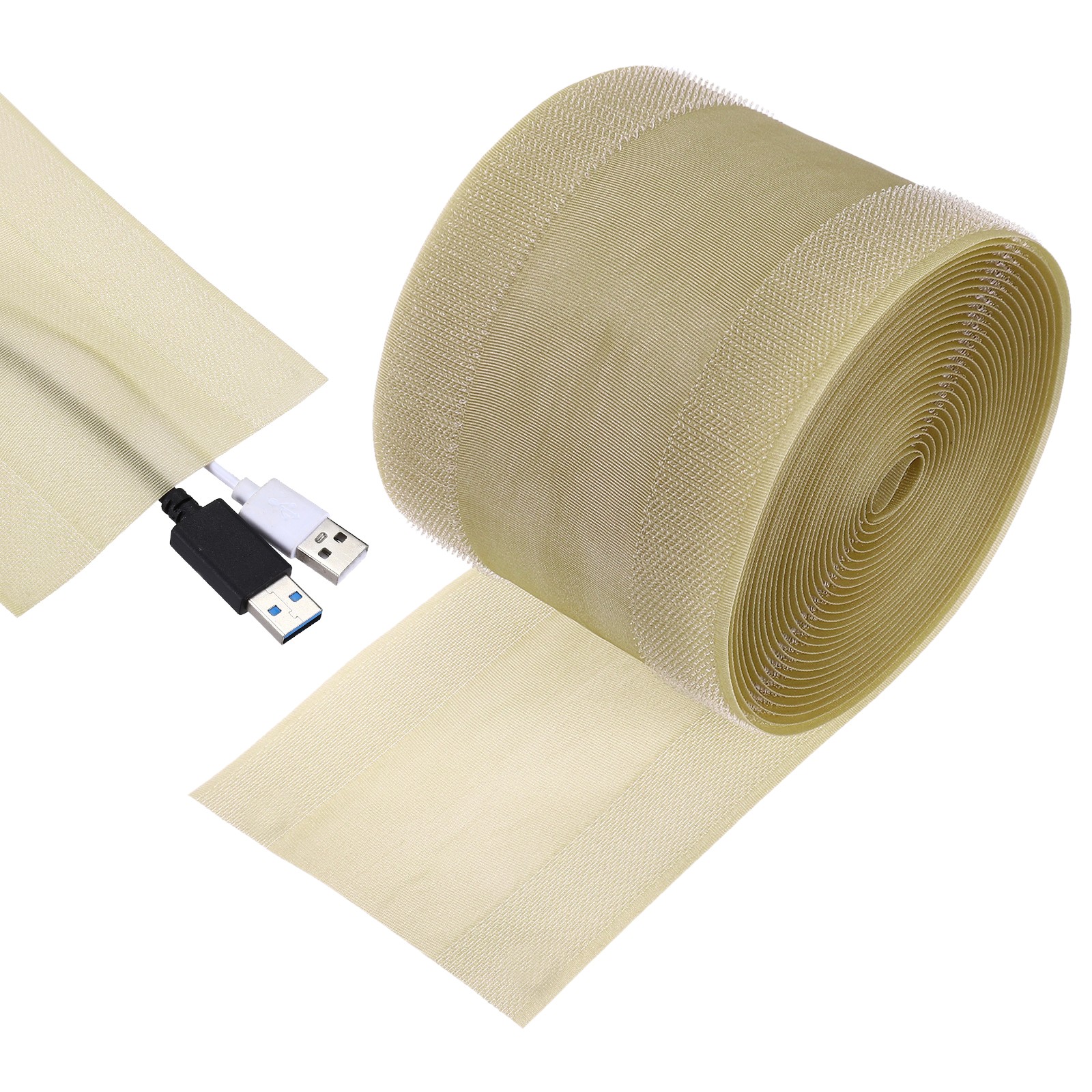 Carpet Cord Cover, 20ft Floor Cover Cord Strip Wire Protector, Khaki