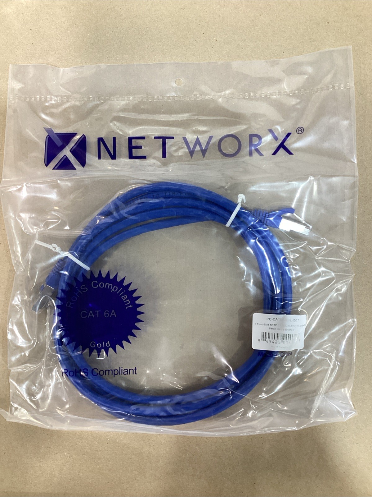 Networx PC-CAT6ABBL-007 7ft Blue Stranded Patch Cable Booted, Lot Of 10