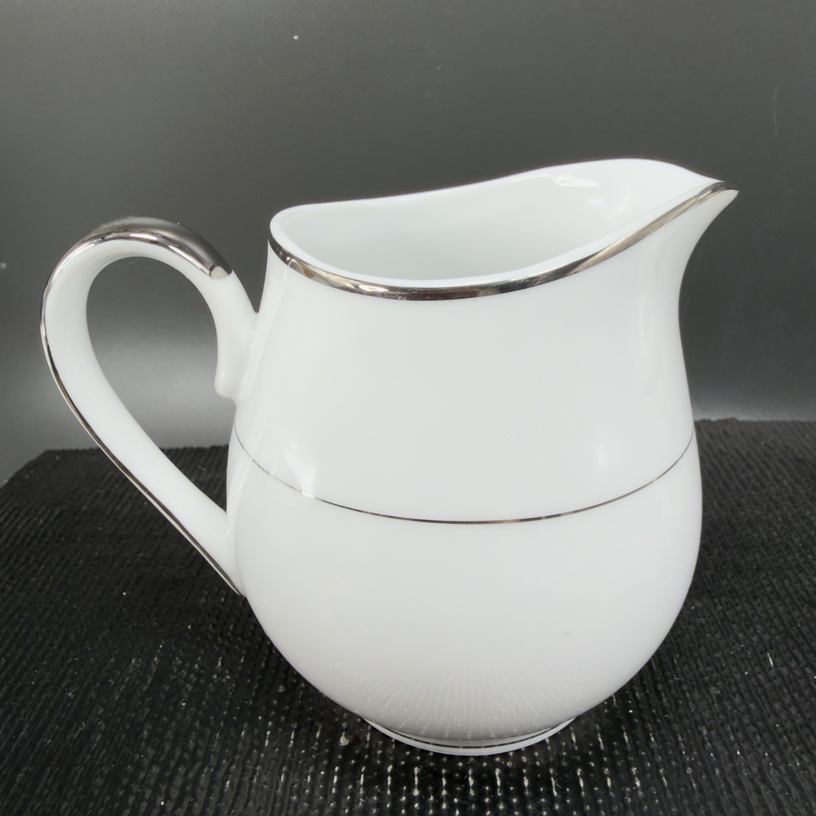 Mikasa Citation Sugar And Creamer Set Porcelain Fine China Silver Trim Japan VTG