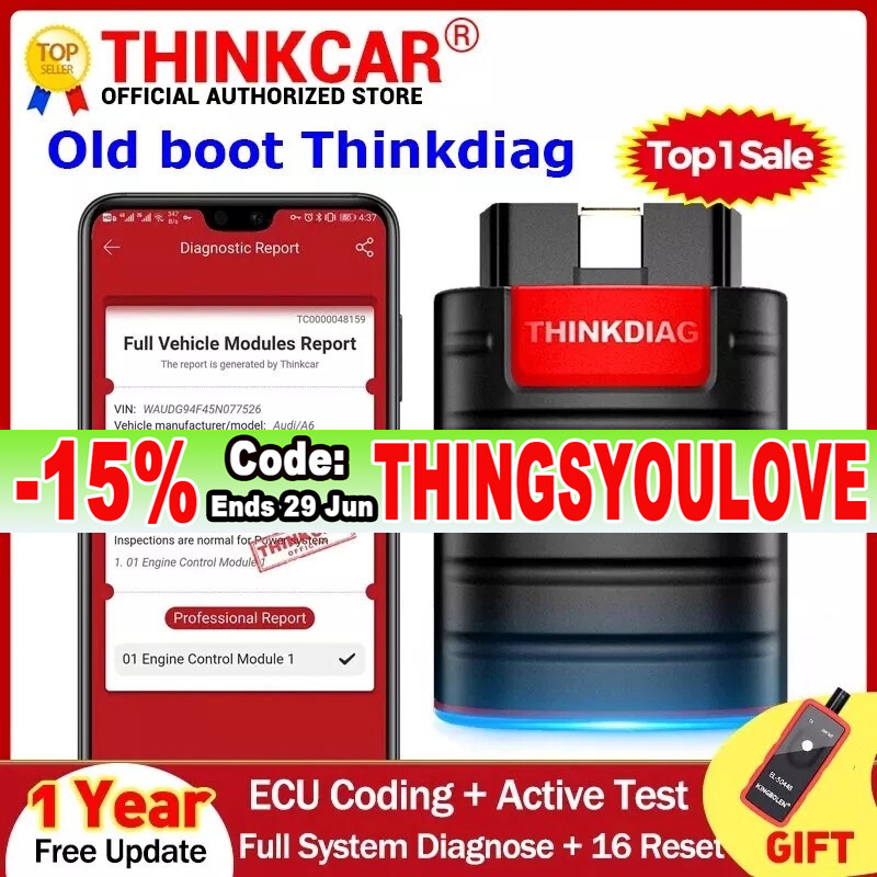 THINKDIAG Old Boot Version Bidirectional Diagnostic Tool OBD2 Scanner KEY Coding