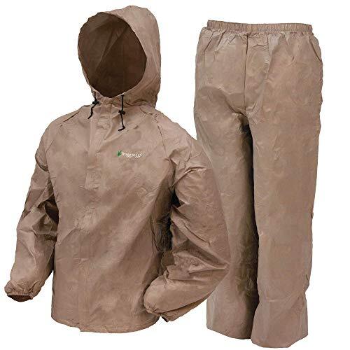 Mens Ultra-Lite2 Waterproof Breathable Protective Rain Suit w/Hood,XLarge,Khaki