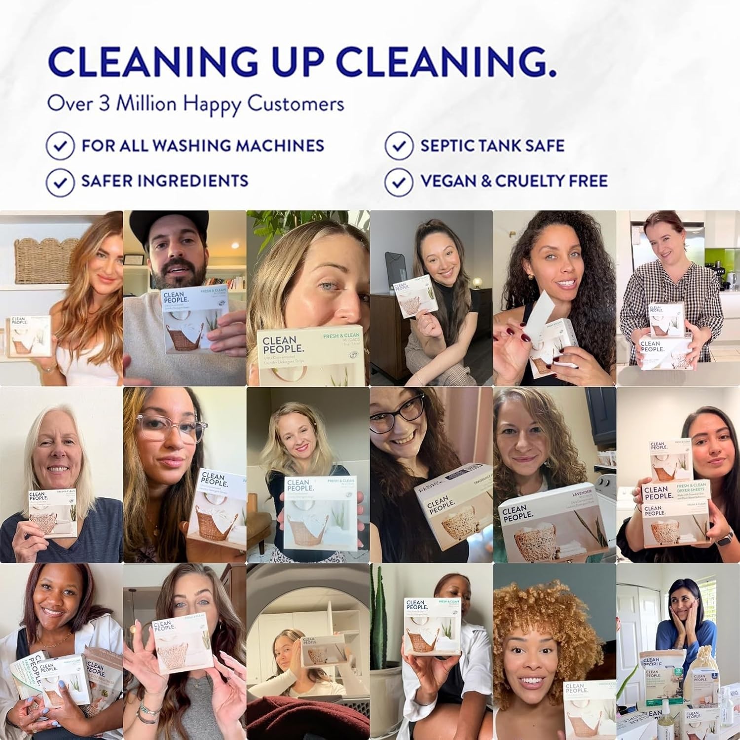Clean People Laundry Detergent Sheets - Recyclable Packaging, Hypoallergenic, St