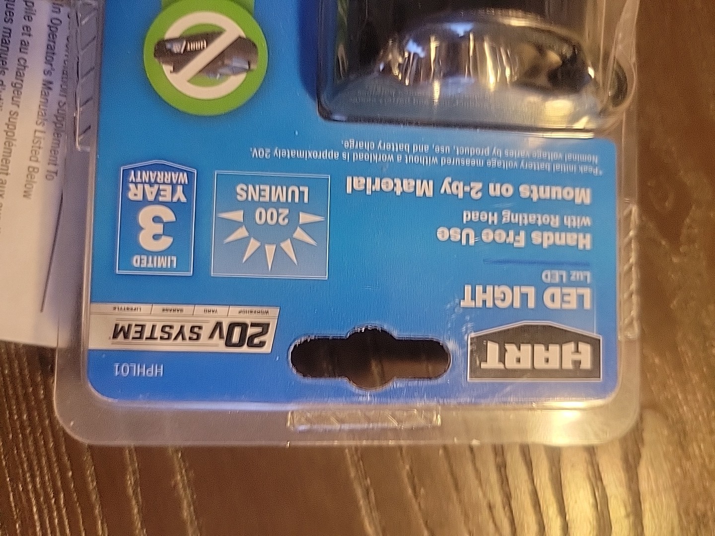 HART 20V LED Work Light (Model HPHL01) - No Battery Included OPEN NEVER USED.