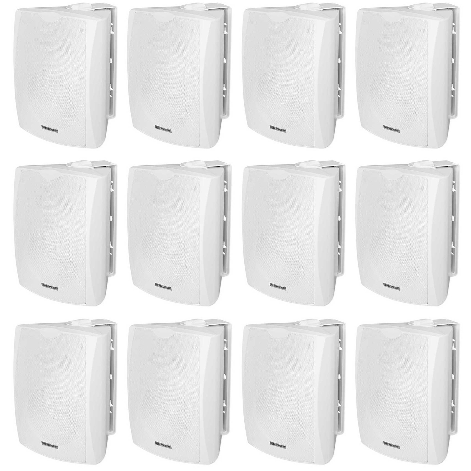 (12) Rockville WET-5W 70V White 5.25" Commercial Indoor/Outdoor Wall Speakers