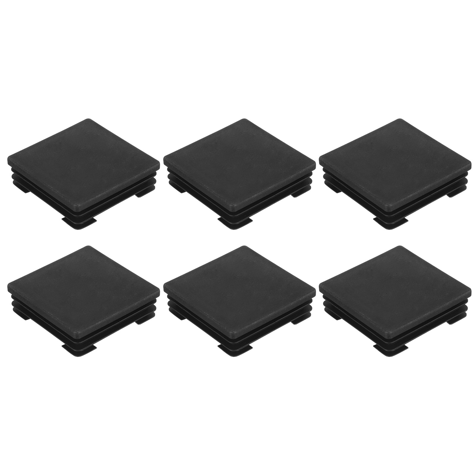 6Pcs Square Plastic Plug Insert, 2.76" x 2.76" Black Plastic Plugs End Cap