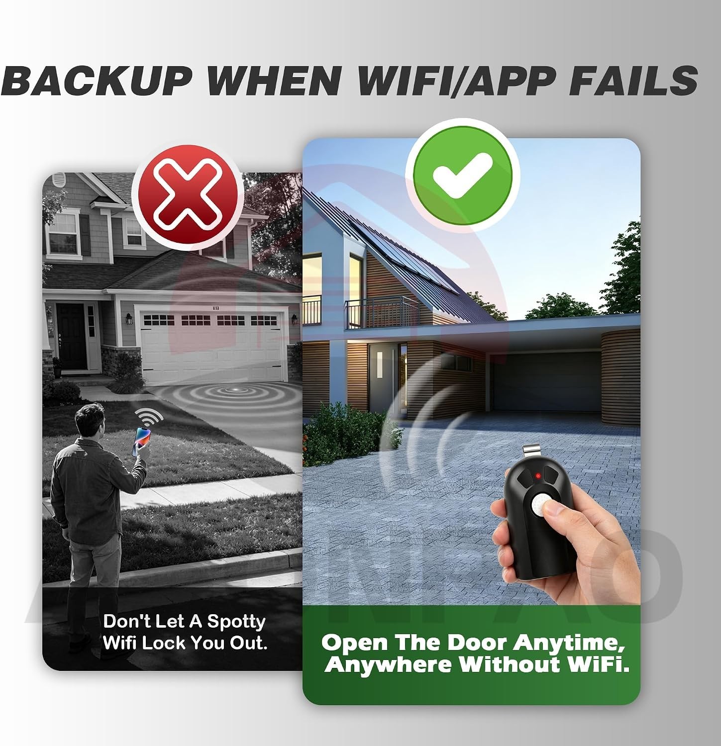 Lightweight 2-Pack Garage Door Remote with Rolling Code Security - Genie & More